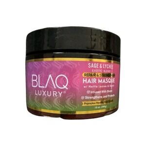 BLAQ Luxury Hair Masque Sage Lychee 10oz Repair Strengthen‎ w/ Biotin Vegan